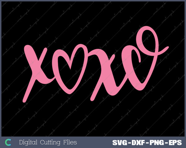 Xoxo Doodle heart Valentines Day SVG PNG Cutting Printable Files