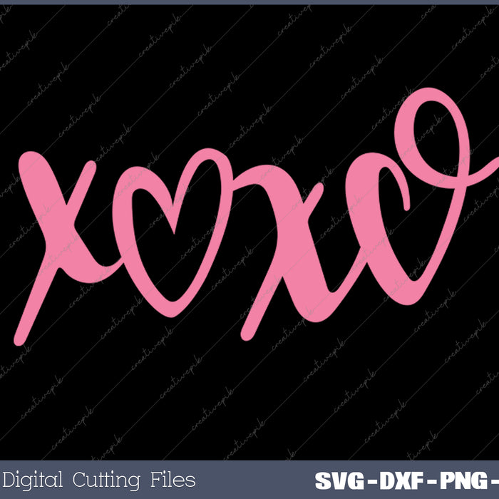 Xoxo Doodle heart Valentines Day SVG PNG Cutting Printable Files