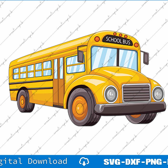 Yellow School Bus Driver SVG PNG Cutting Printable File