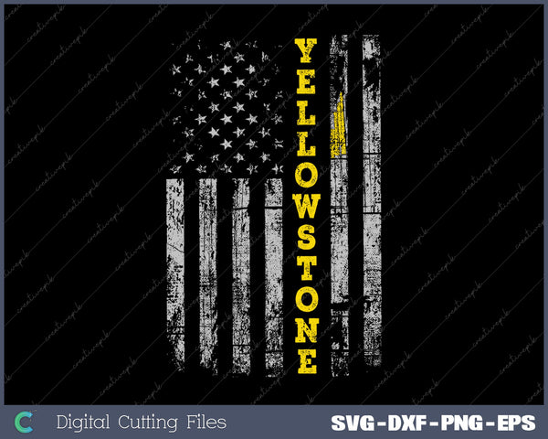 Yellowstone American Flag SVG DXF PNG Cutting File