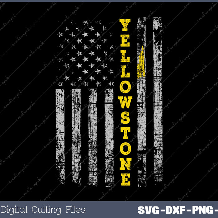 Yellowstone American Flag SVG DXF PNG Cutting File