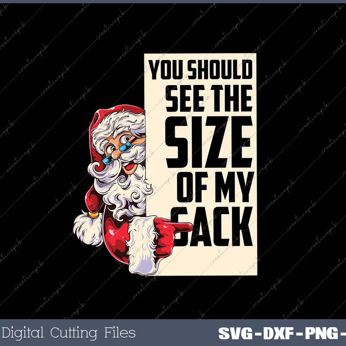 You Should See The Size Of My Sack Funny Santa Christmas SVG PNG Cutting Printable Files