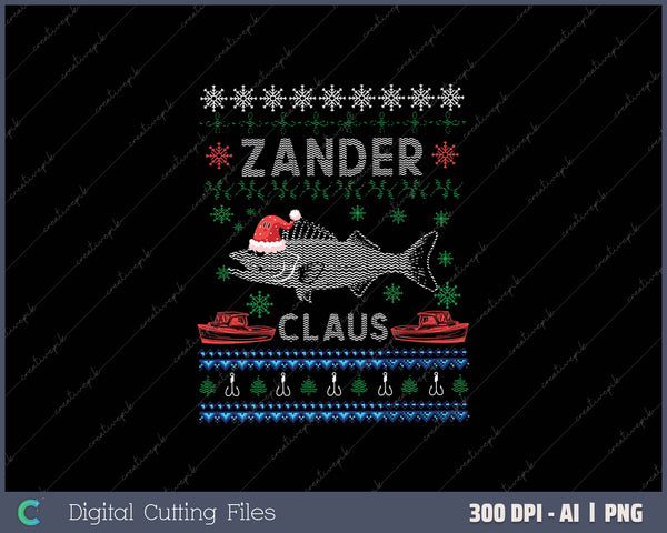 Zander Claus Weihnachtspulli für Angler lustiger Weihnacht 