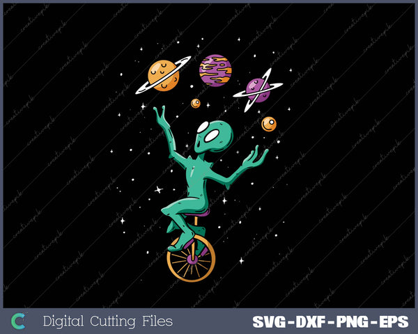 Alien Unicycle SVG PNG Cutting Printable Files