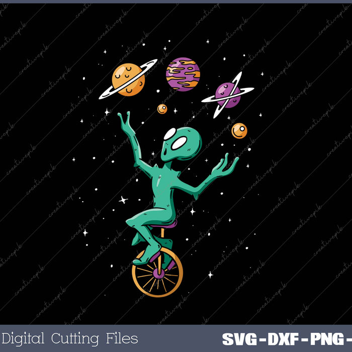 Alien Unicycle SVG PNG Cutting Printable Files