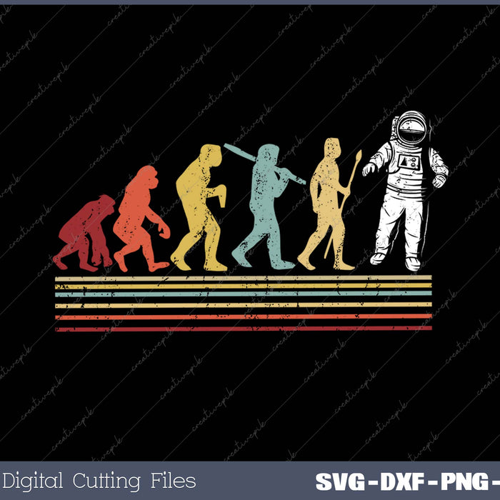 Astronaut Retro Style Spaceman SVG PNG Cutting Printable Files