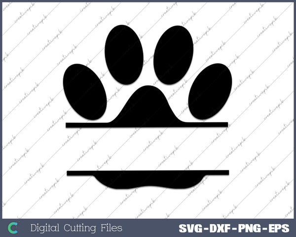 Dog paw Silhouette SVG PNG Cutting Printable Files