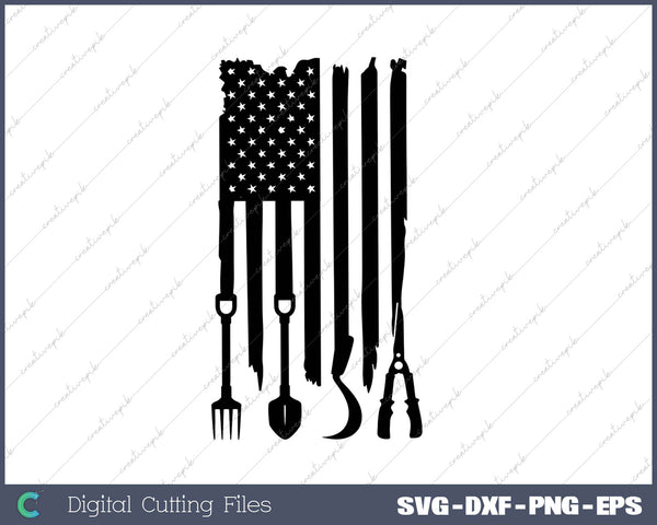 Farmer American Flag SVG PNG Cutting Printable Files