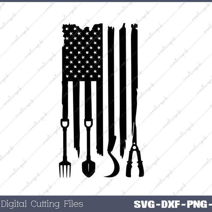 Farmer American Flag SVG PNG Cutting Printable Files