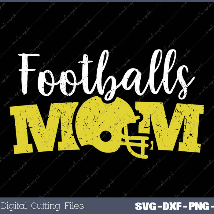 Footballs Mom SVG PNG Cutting Printable Files