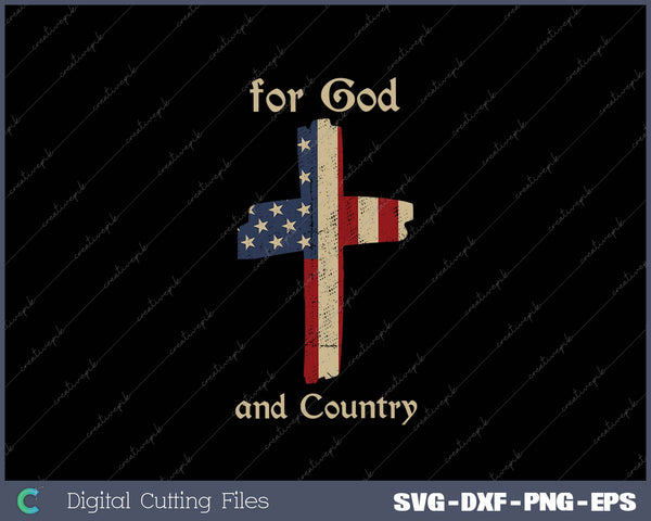 For God and Country Cross American Flag