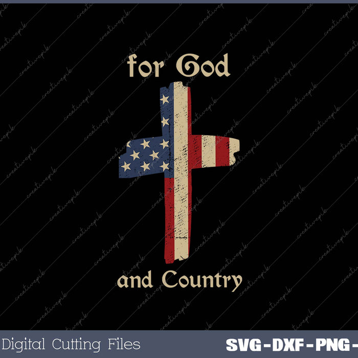For God and Country Cross American Flag