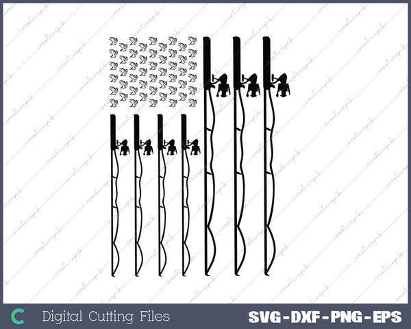 Hunting Fishing Flag SVG PNG Cutting Printable Files