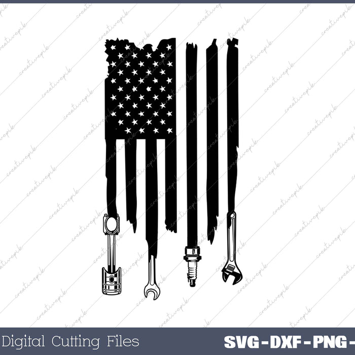 Mechanic Flag SVG PNG Cutting Printable Files