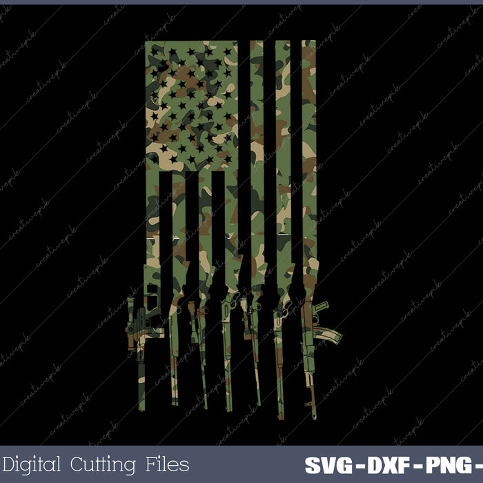 Military Gun Flag SVG PNG Cutting Printable Files