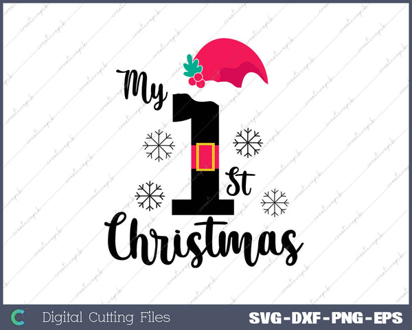 My 1st Christmas SVG PNG Cutting Printable Files