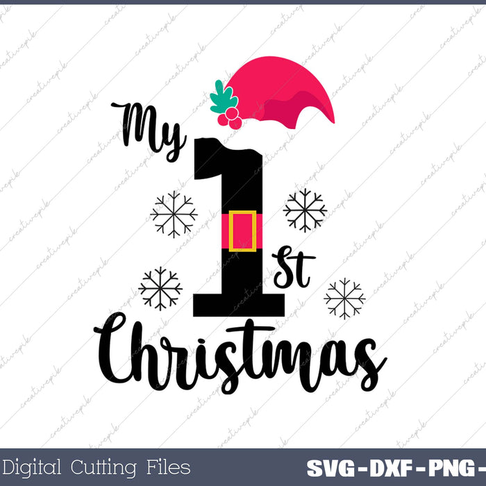 My 1st Christmas SVG PNG Cutting Printable Files