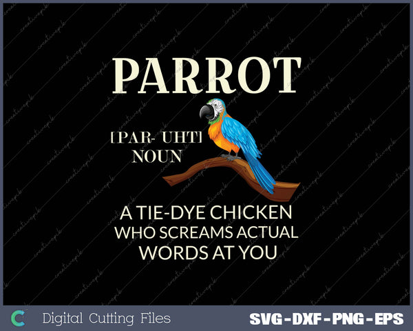 Parrot Tie Dye Chicken Who Screams Actual Words At You