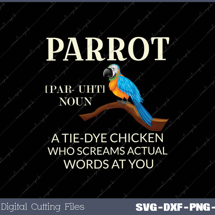 Parrot Tie Dye Chicken Who Screams Actual Words At You