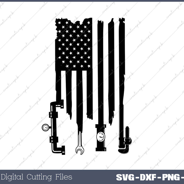 Plumber American Flag SVG PNG Cutting Printable Files