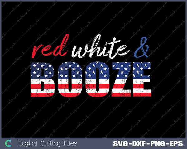 Red White And Booze SVG PNG Cutting Printable Files