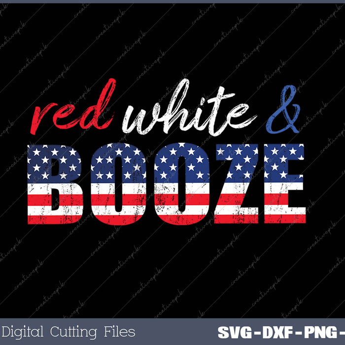 Red White And Booze SVG PNG Cutting Printable Files