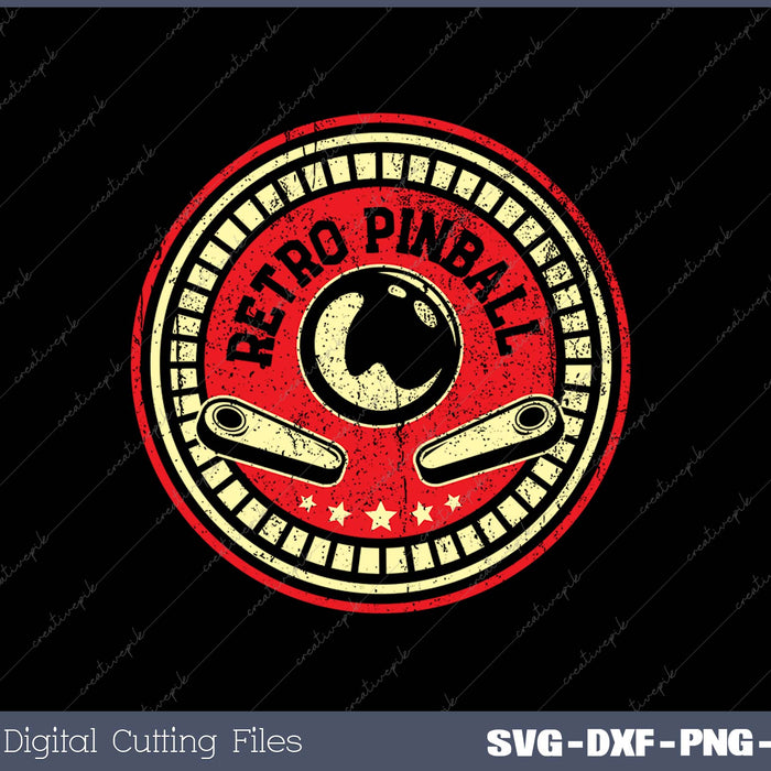 Retro Pinball SVG PNG Cutting Printable Files
