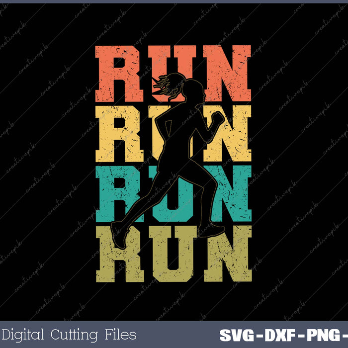 run run run run SVG PNG Cutting Printable Files