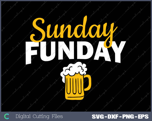 Sunday Funday Beer SVG PNG Cutting