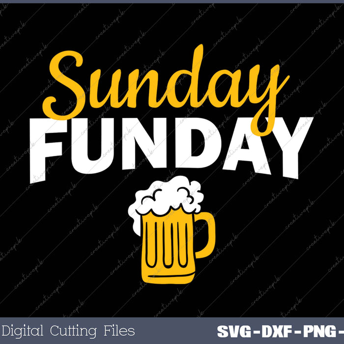 Sunday Funday Beer SVG PNG Cutting