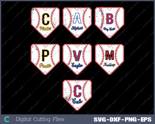 Bundle Custom Baseball Mascot or team PNG Cutting Printable Files