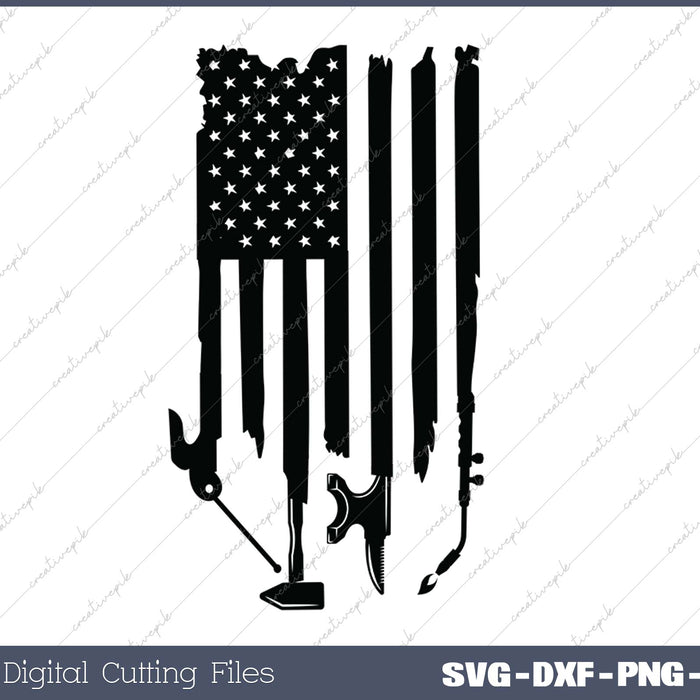 Welder Flag Usa SVG PNG Cutting Printable Files