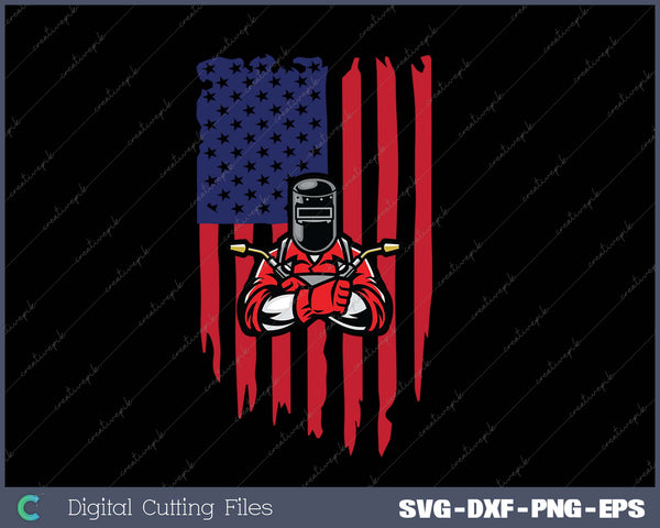 Welder Usa Flag SVG PNG Cutting Printable Files