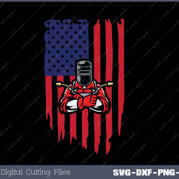 Welder Usa Flag SVG PNG Cutting Printable Files