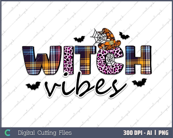 Witch Vibes Halloween AI PNG Sublimation Files