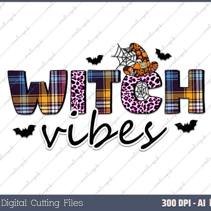 Witch Vibes Halloween AI PNG Sublimation Files