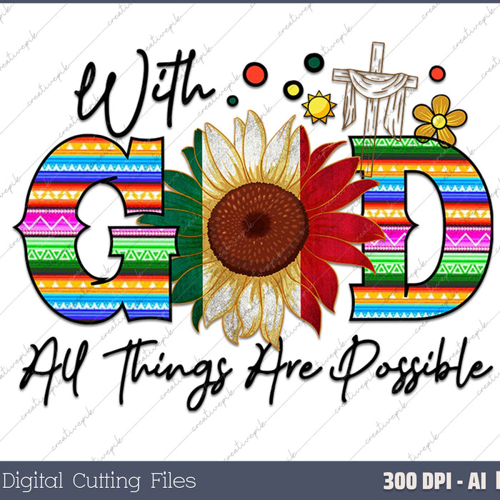 With God All Things Are Possible AI PNG